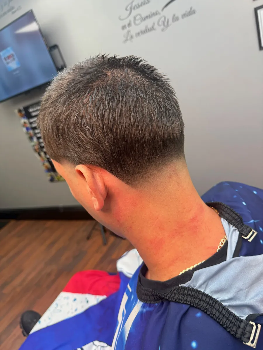 Clean taper fade from behind